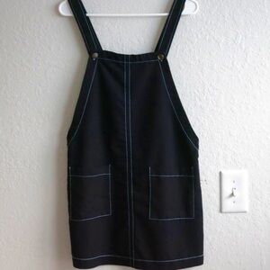 Forever 21 Black Midi Overall Dress
